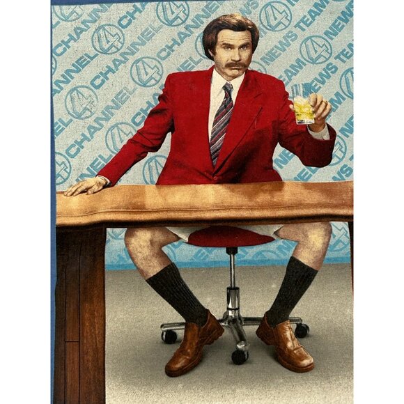 Anchorman Blue Mens Cotton Size Large T Shirt - Picture 4 of 13